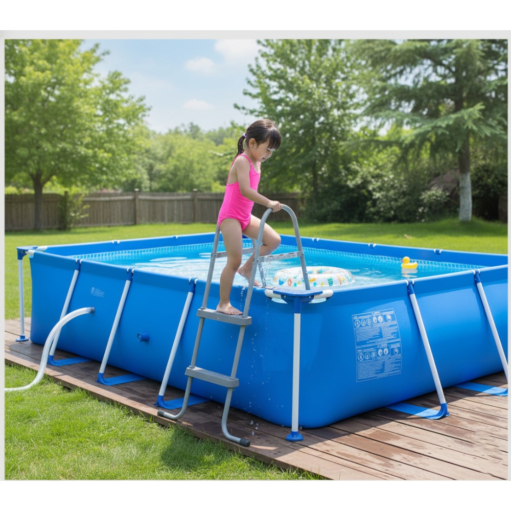 Pool Ladder Above Ground - Reinforced Pool Entry Step Ladder with