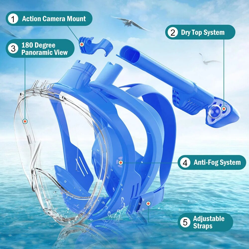Underwater Snorkeling Full Fac - Snorkel Mask Full Face review and price