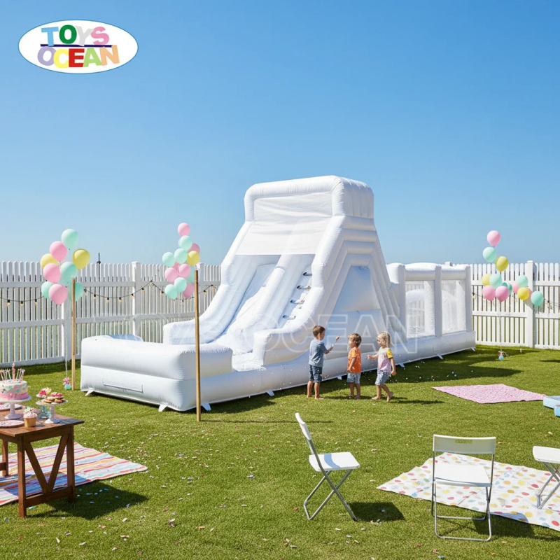 White Inflatable Water Slide w - Water Slide Inflatable review and price