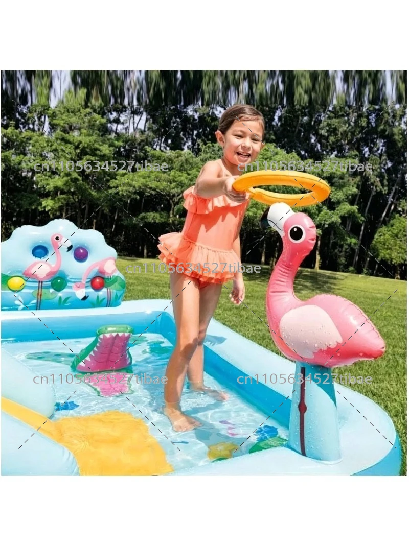 Inflatable Rainbow Kids Pool w - Water Slide Inflatable review and price