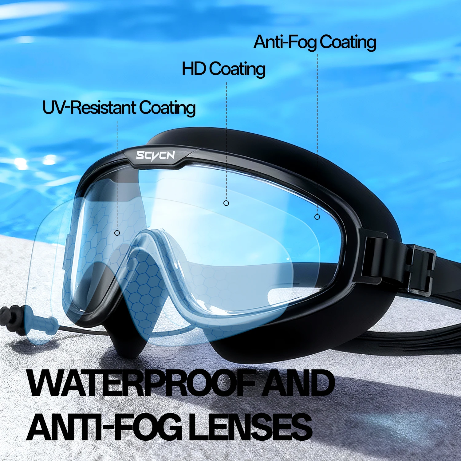 SCVCN Swimming Goggles Profess - Swim Goggles Anti Fog Uv review and price