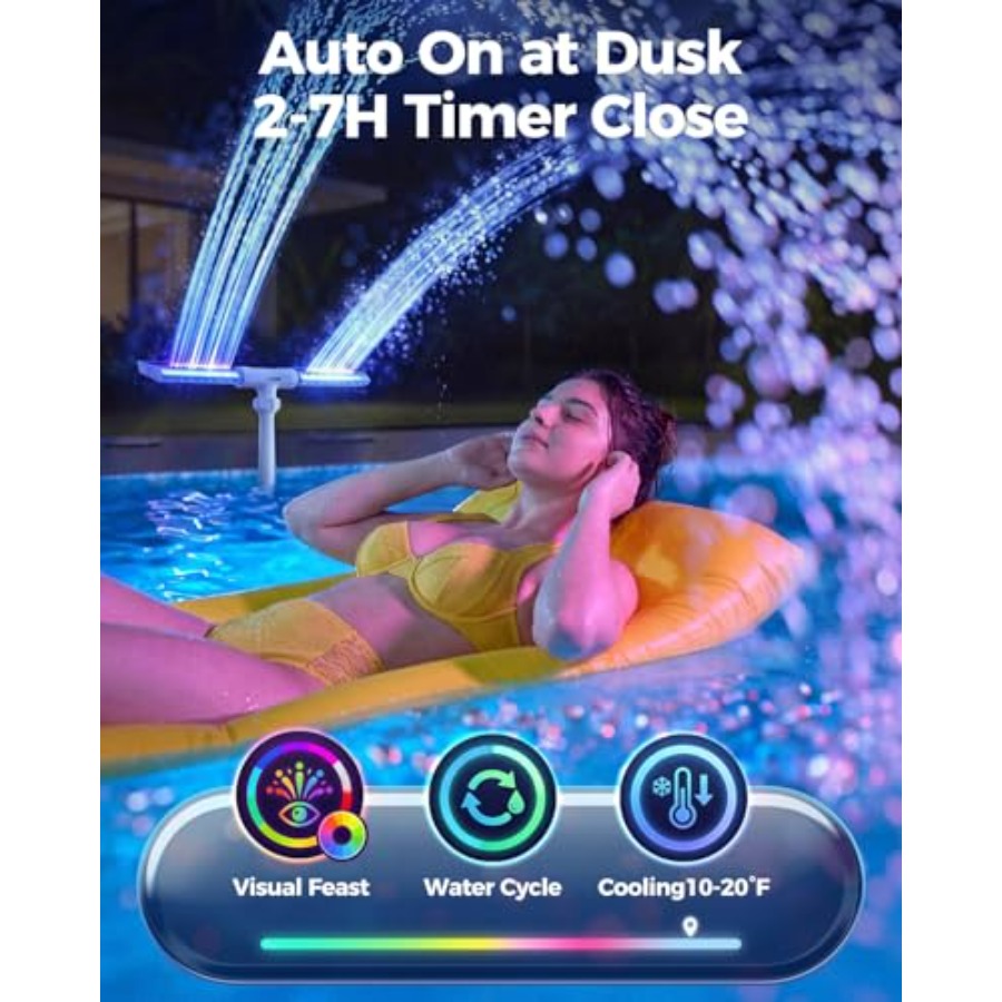 Solar pool fountain for ingrou - Pool Light Solar Rechargeable review and price