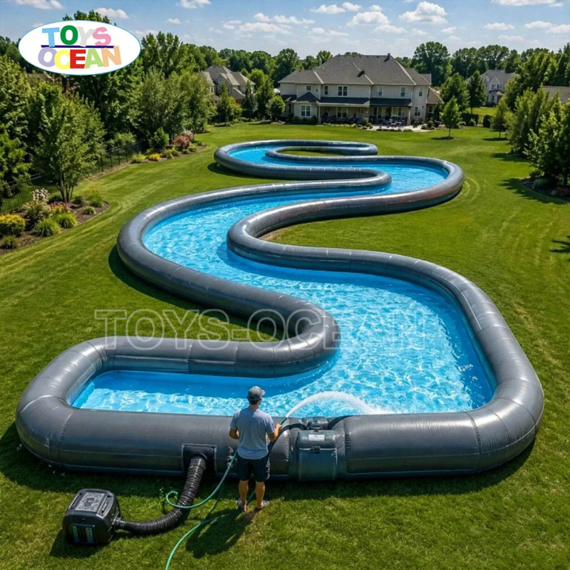 Commercial Inflatable Lazy Riv - Water Slide Inflatable review and price