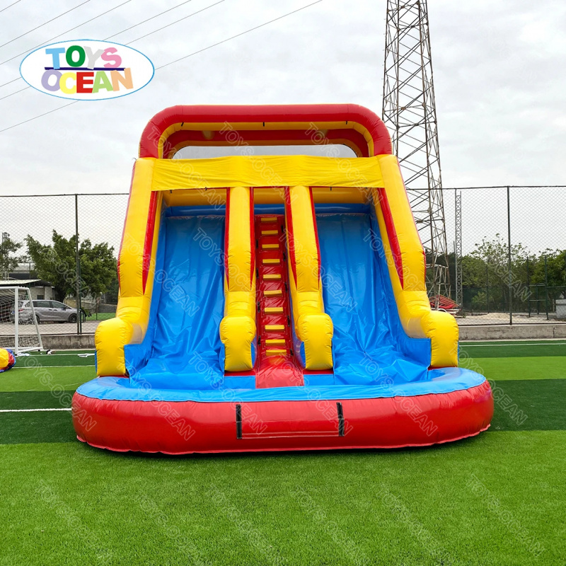 Red Yellow Blue Triple Lane In - Water Slide Inflatable review and price