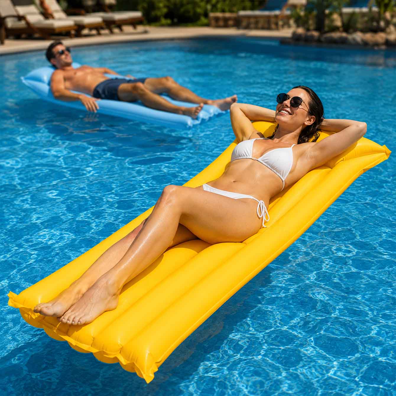 1PC Pool Float Bed Inflatable  - Pool Float Ring Inflatable review and price