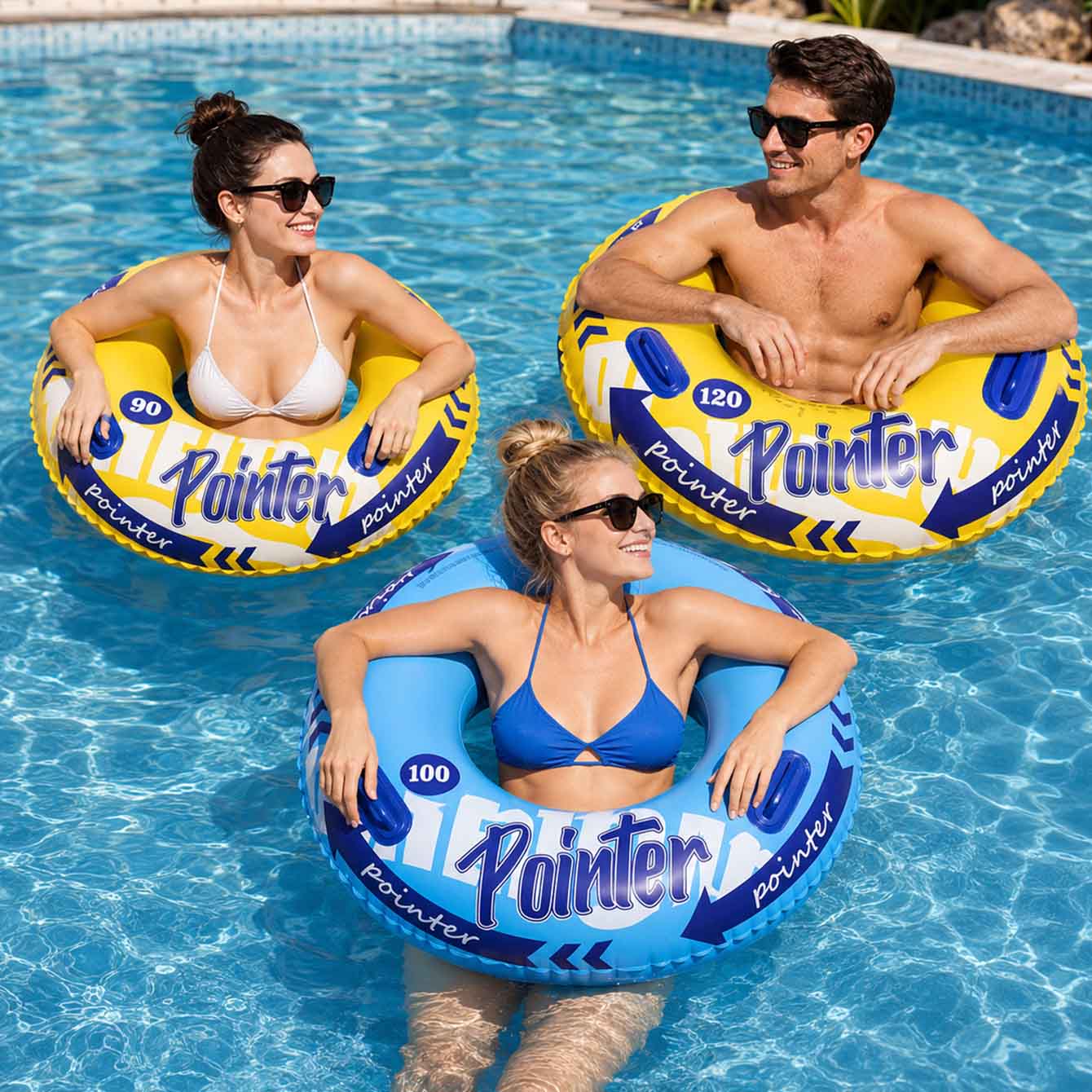1PC Inflatable Swim Ring with  - Pool Float Ring Inflatable review and price